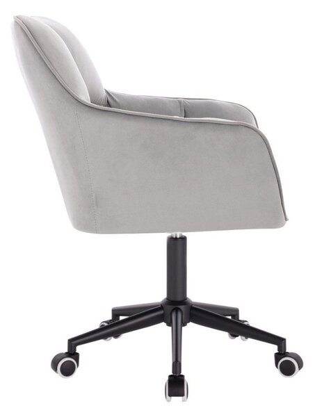 LuxuryForm DESIGN Křeslo AMALFI VELUR na černé podstavě s kolečky - světle šedé