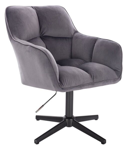 LuxuryForm DESIGN Křeslo AMALFI VELUR na černém kříži - tmavě šedé