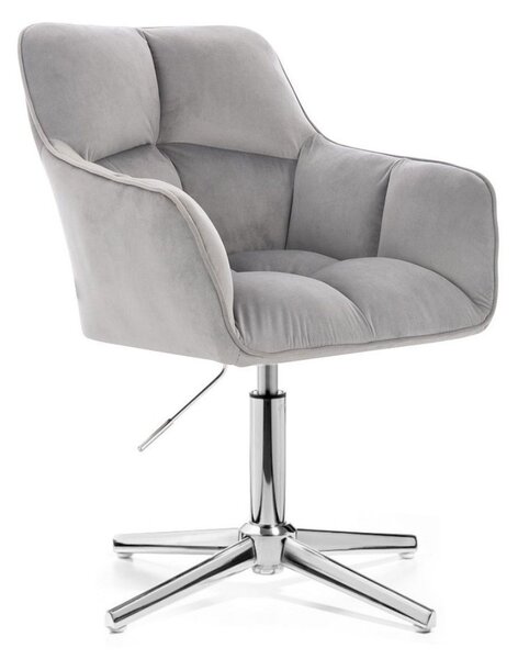 LuxuryForm DESIGN Křeslo AMALFI VELUR na stříbrném kříži - světle šedé