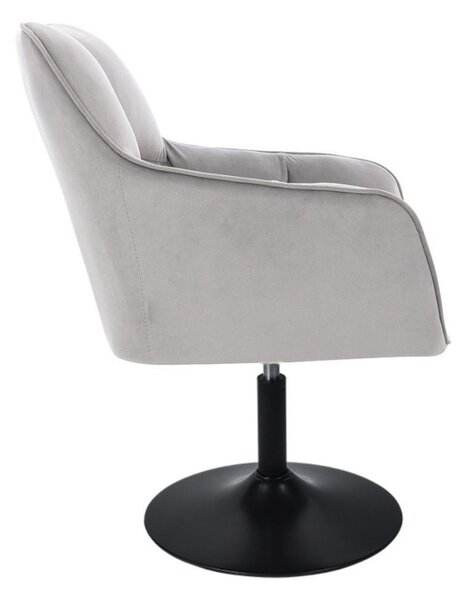 LuxuryForm DESIGN Křeslo AMALFI VELUR na černém talíři - světle šedé