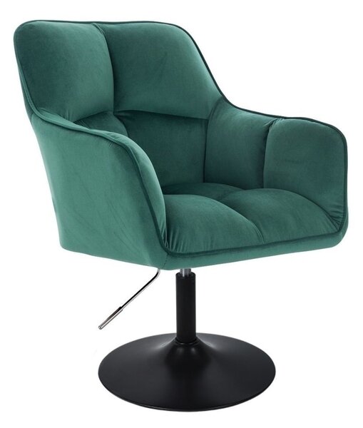 LuxuryForm DESIGN Křeslo AMALFI VELUR na černém talíři - zelené