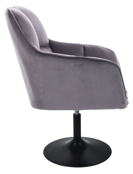 LuxuryForm DESIGN Křeslo AMALFI VELUR na černém talíři - tmavě šedé