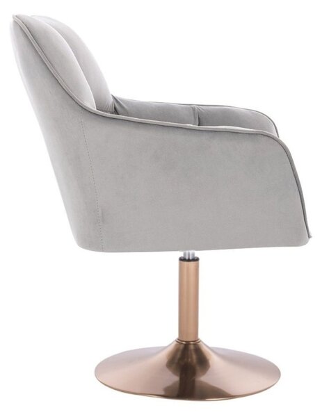 LuxuryForm DESIGN Křeslo AMALFI VELUR na zlatém talíři - světle šedé