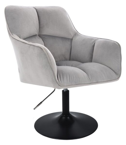 LuxuryForm DESIGN Křeslo AMALFI VELUR na černém talíři - světle šedé