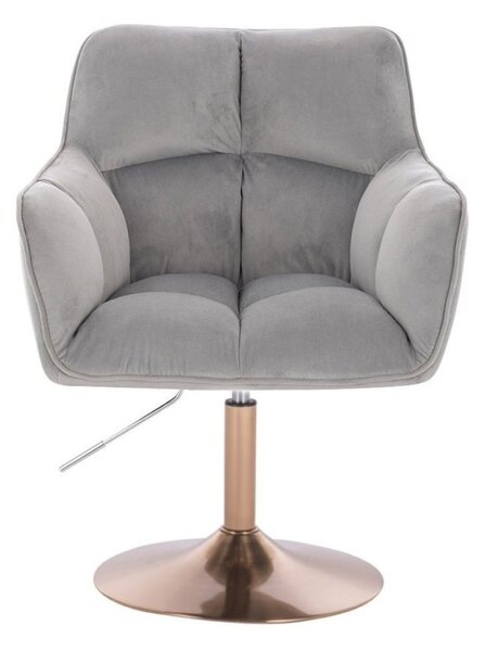 LuxuryForm DESIGN Křeslo AMALFI VELUR na zlatém talíři - světle šedé