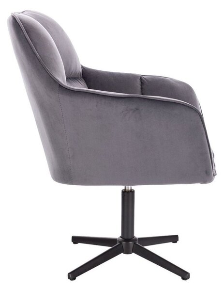 LuxuryForm DESIGN Křeslo AMALFI VELUR na černém kříži - tmavě šedé