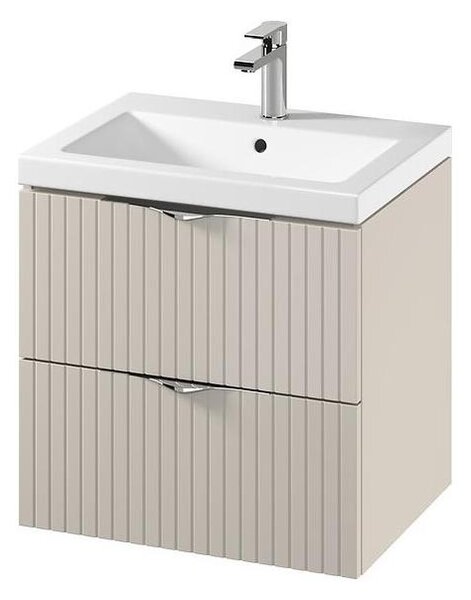 Cersanit S801-541 - Závěsná koupelnová skříňka s umyvadlem TIRSO 60x45 cm béžová
