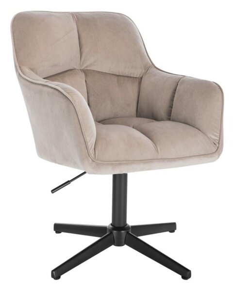 LuxuryForm DESIGN Křeslo AMALFI VELUR na černém kříži - latte