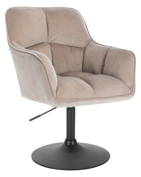 LuxuryForm DESIGN Křeslo AMALFI VELUR na černém talíři - latte