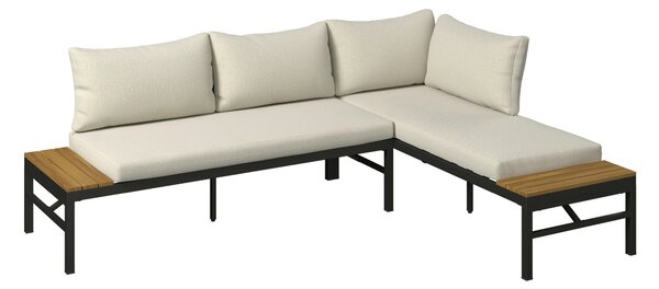 TERASOVÁ SEDACÍ SOUPRAVA dřevo, kov, textil Ambia Garden