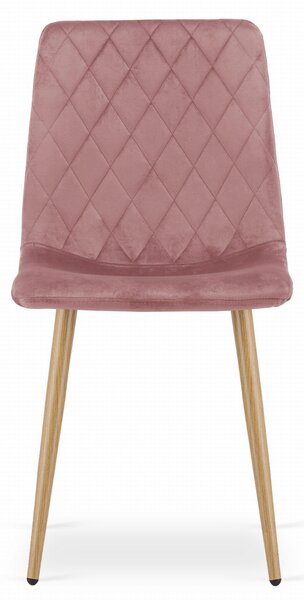 Růžová sametová židle TURIN