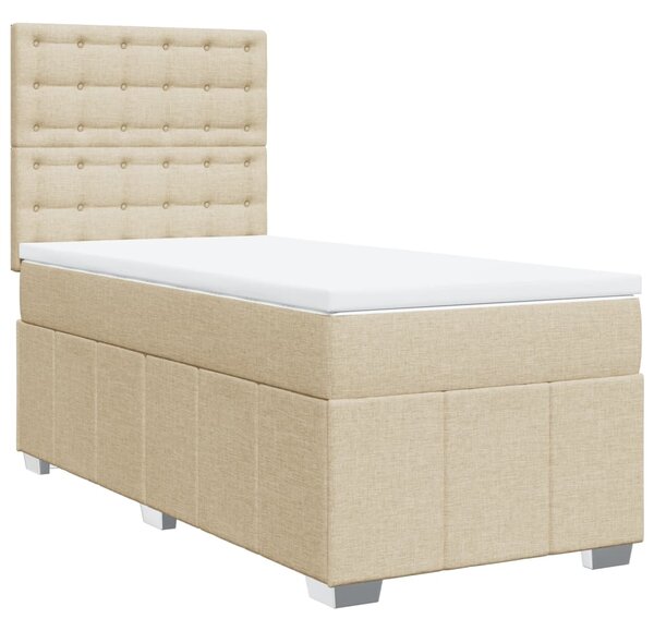 Box spring postel s matrací krémová 80 x 200 cm textil 3293814