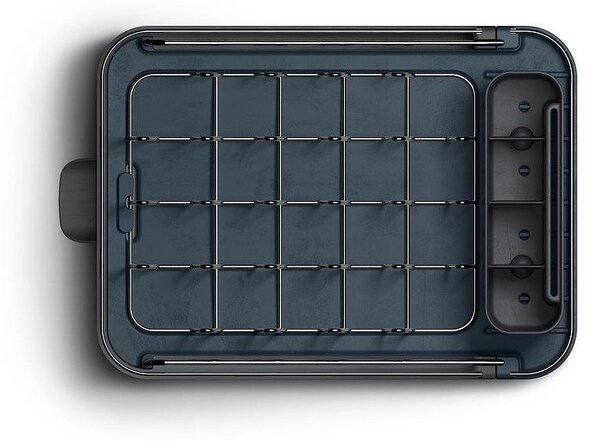 Černý nastavitelný plastový odkapávač 31x19 cm Extend Slim Steel – Joseph Joseph