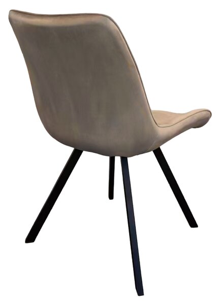 KONDELA Jídelní židle, šedohnědá Taupe Velvet látka/černá, SAMIRA