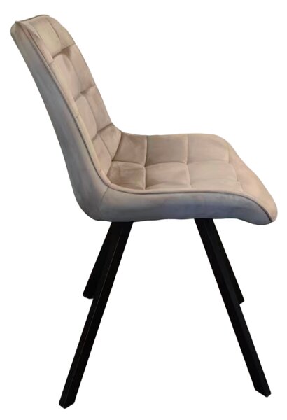 KONDELA Jídelní židle, šedohnědá Taupe Velvet látka/černá, SAMIRA
