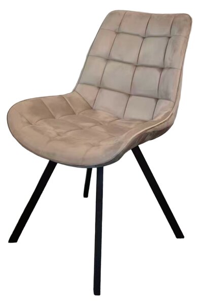 KONDELA Jídelní židle, šedohnědá Taupe Velvet látka/černá, SAMIRA