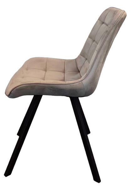 KONDELA Jídelní židle, šedohnědá Taupe Velvet látka/černá, SAMIRA