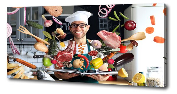 Foto obraz canvas Kuchař recept oc-179590171