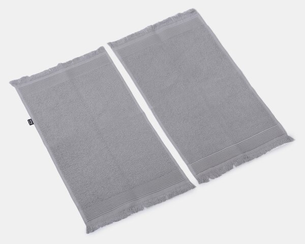 Sinsay - Sada bavlněných ručníků s třásněmi 2 pack - šedá