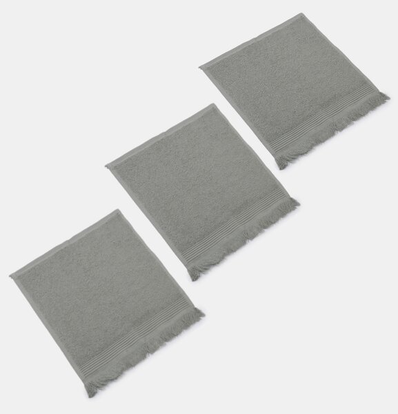 Sinsay - Sada bavlněných ručníků s třásněmi 3 pack - zelená