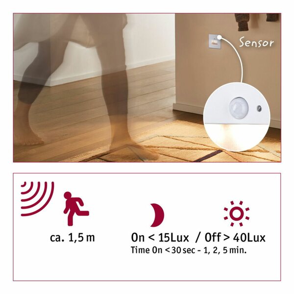 PAULMANN LED vestavné svítidlo do zdi Edge Quadro hranaté 80x80x42mm 1,2W 230V 2700K bílá