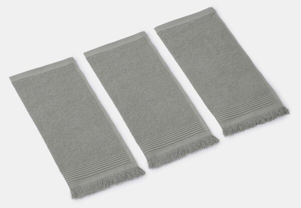 Sinsay - Sada bavlněných ručníků s třásněmi 3 pack - zelená