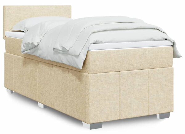 Box spring postel s matrací krémová 80 x 200 cm textil 3289193