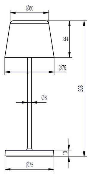 Deko-Light nabíjecí svítidlo, Canis Mini, 2,3 W, 2200/3000 K, 3,7V DC 110 lm černá IP65 346083