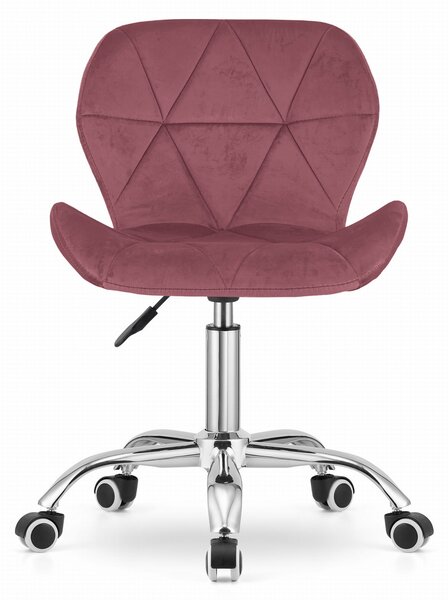 Tmavě růžové kancelářské křeslo AVOLA VELVET