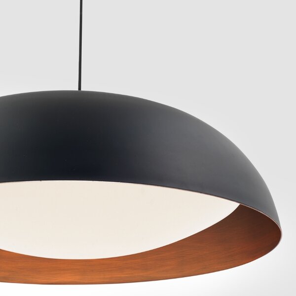 Černé kovové závěsné LED světlo Nova Luce Landon 60 cm
