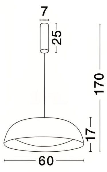 Černé kovové závěsné LED světlo Nova Luce Landon 60 cm