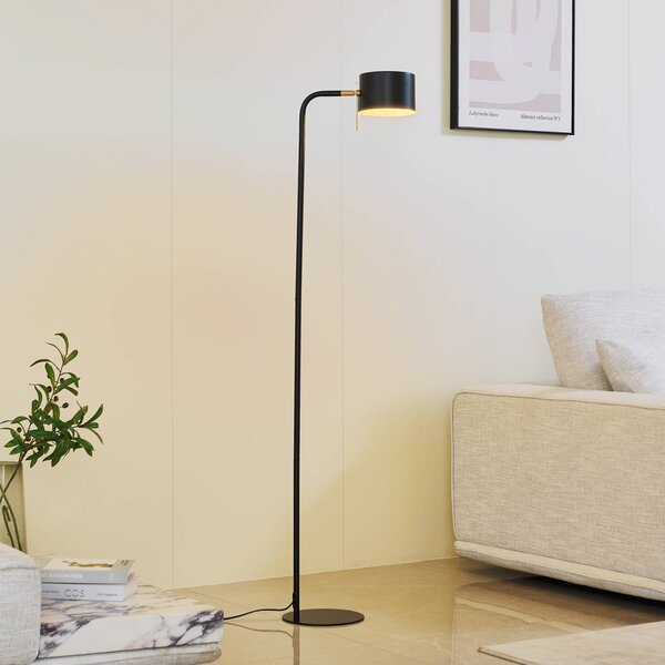 Lindby Stojací lampa Kaida, černá, kov, Černá, Obývací pokoj / jídelna, kov, Moderní