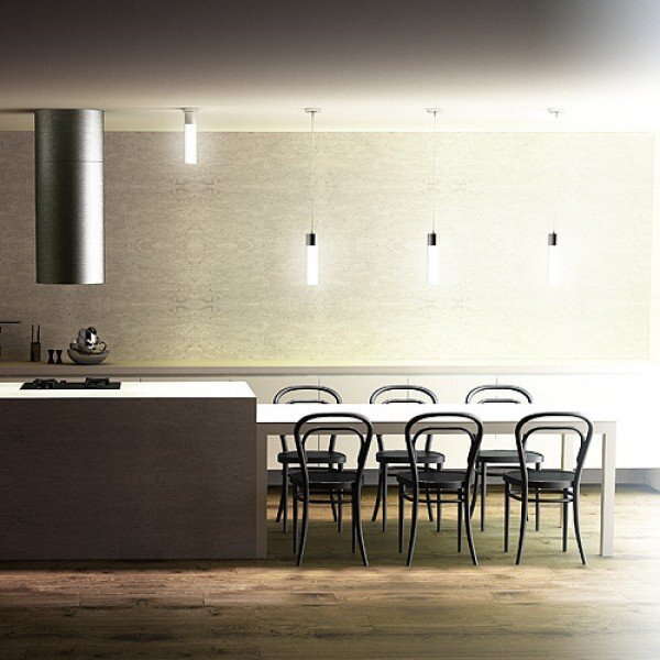 EIGHT závěsná opálové sklo/chrom 230V E27 40W - RED - DESIGN RENDL
