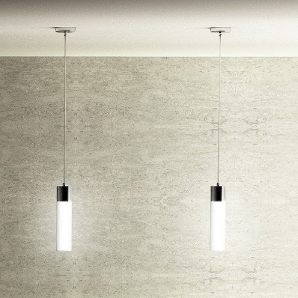 EIGHT závěsná opálové sklo/chrom 230V E27 40W - RED - DESIGN RENDL