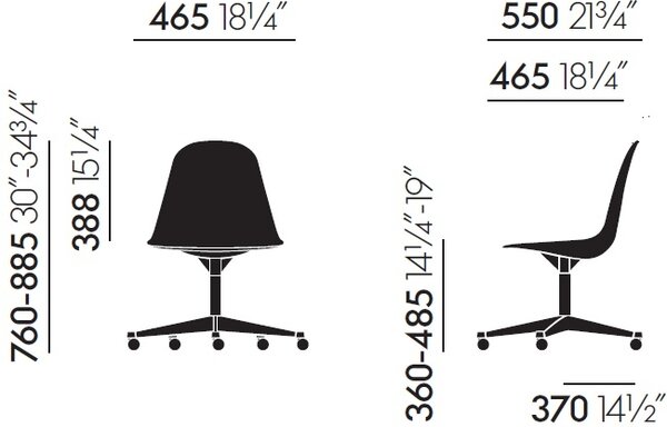 Vitra designové kancelářské židle Eames Plastic Side Chair (PSCC)
