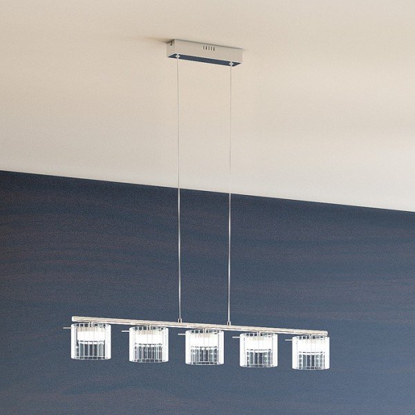 ESTRA V závěsná bílá čiré sklo 230V LED 5x5W 3000K - RED - DESIGN RENDL