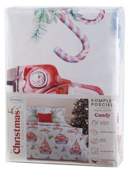 VÁNOČNÍ POVLEČENÍ Z MIKROVLÁKNA CANDY 200X220 CM, 2KS 70X80 CM VZOROVANÉ
