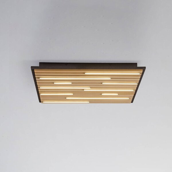 Q-Smart-Home Paul Neuhaus Smart LED stropní svítidlo Q-Acoustic wood 62 x cm, stmívatelný, Světlé dřevo, Obývací pokoj / jídelna, Dřevo, Moderní