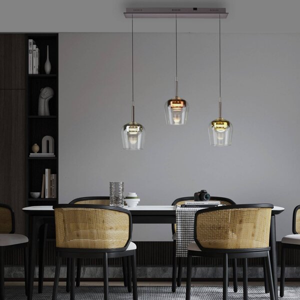 Q-Smart-Home Paul Neuhaus Smart LED závěsná lampa Q-Kon multicolour 3light, stmívatelný, Vícebarevná, Obývací pokoj / jídelna, Sklo, Moderní