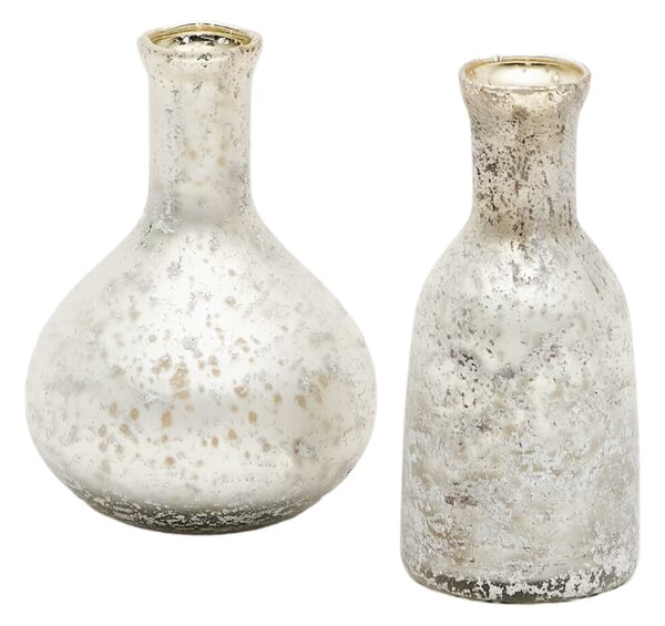 Set dvou stříbrných váz Kave Home Deila 13 cm