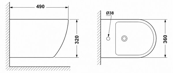 Erga Lily, závěsný bidet 490x360x320 mm, bílá lesklá, ERG-V03-LILY-BD-WH