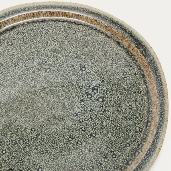 Šedohnědý talíř Kave Home Coval 28 cm