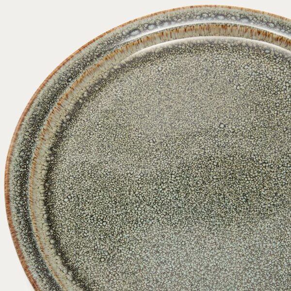 Šedohnědý dezertní talíř Kave Home Coval 23 cm