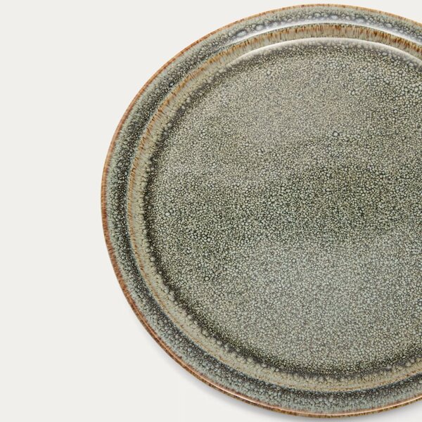 Šedohnědý dezertní talíř Kave Home Coval 23 cm
