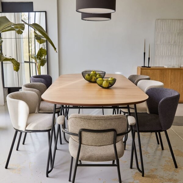 Dubový rozkládací jídelní stůl Kave Home Novac 120-200 x 120 cm