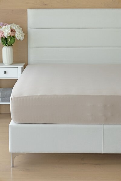 Prostěradlo Natur ELASTAN PREMIUM Jersey s elastanem PREMIUM 90-100 x 200-220/40