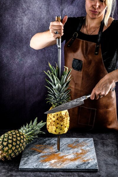 Velký nerezový špíz Churrasco Forged - dvojitý, 70 cm
