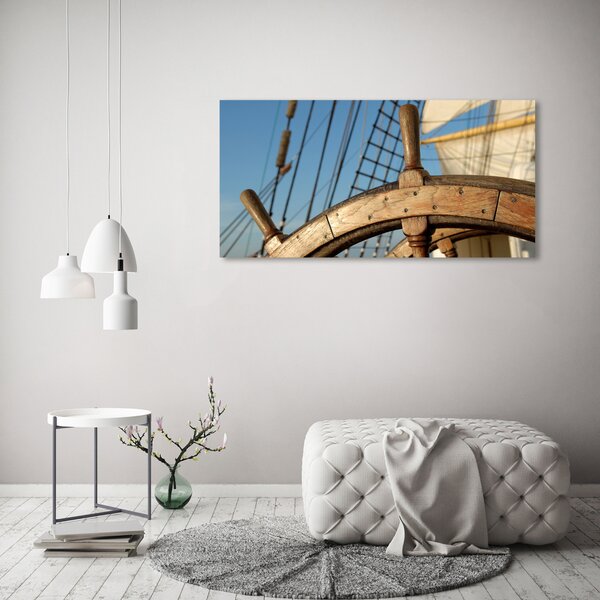 Foto obraz skleněný horizontální Kormidlo na jachtě osh-24585214