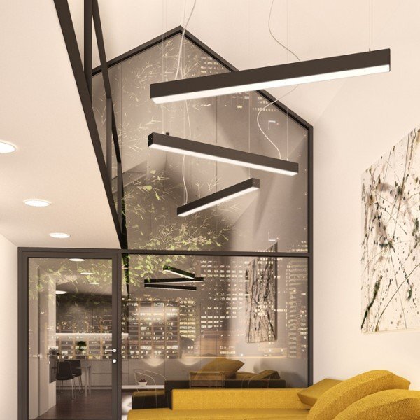 PESANTE 75 závěsná černá 230V LED 40W 3000K - RED - DESIGN RENDL