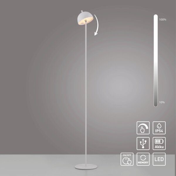 Schöner Wohnen 19245-16 - LED Stm. stojací lampa BELLIS LED/2,5W/5V IP54 bílá